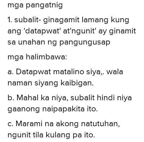 halimbawa ng pangatnig sa pangungusap brainly